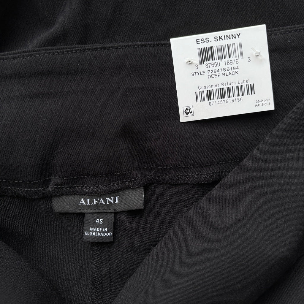 Alfani Women's Black Tummy-Control Pull-On Skinny Dress Pants NWT