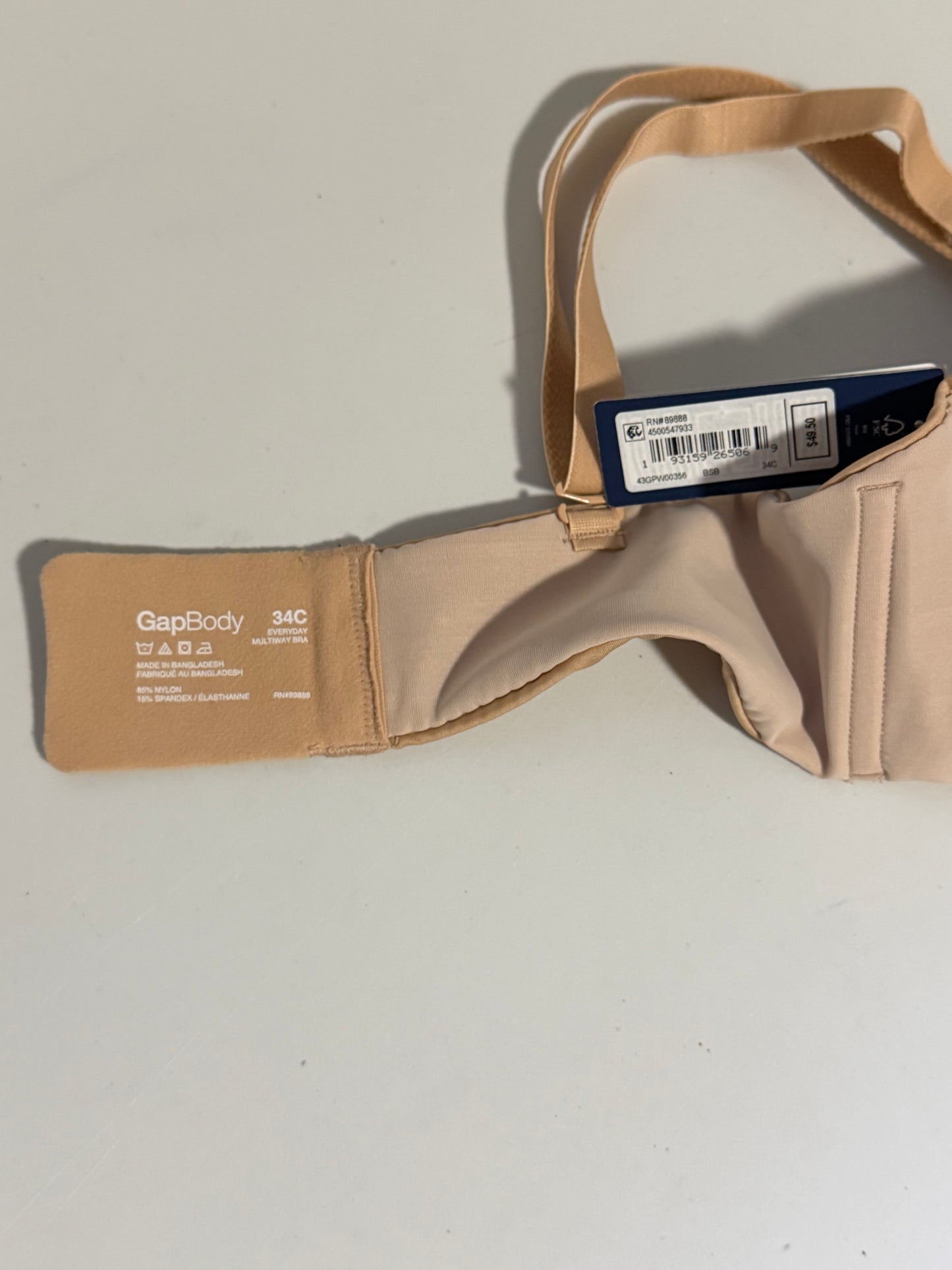 GAP GapBody Women's Light Beige Everyday Essentials Multi-Way Bra NWT