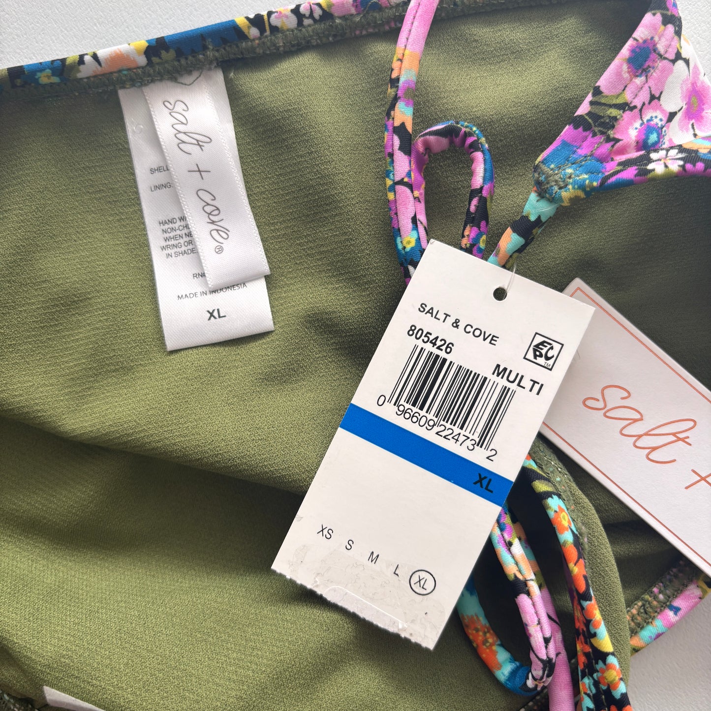 Salt + Cove Women's Multicolor Flower Burst Side-Tie Bikini Bottoms NWT