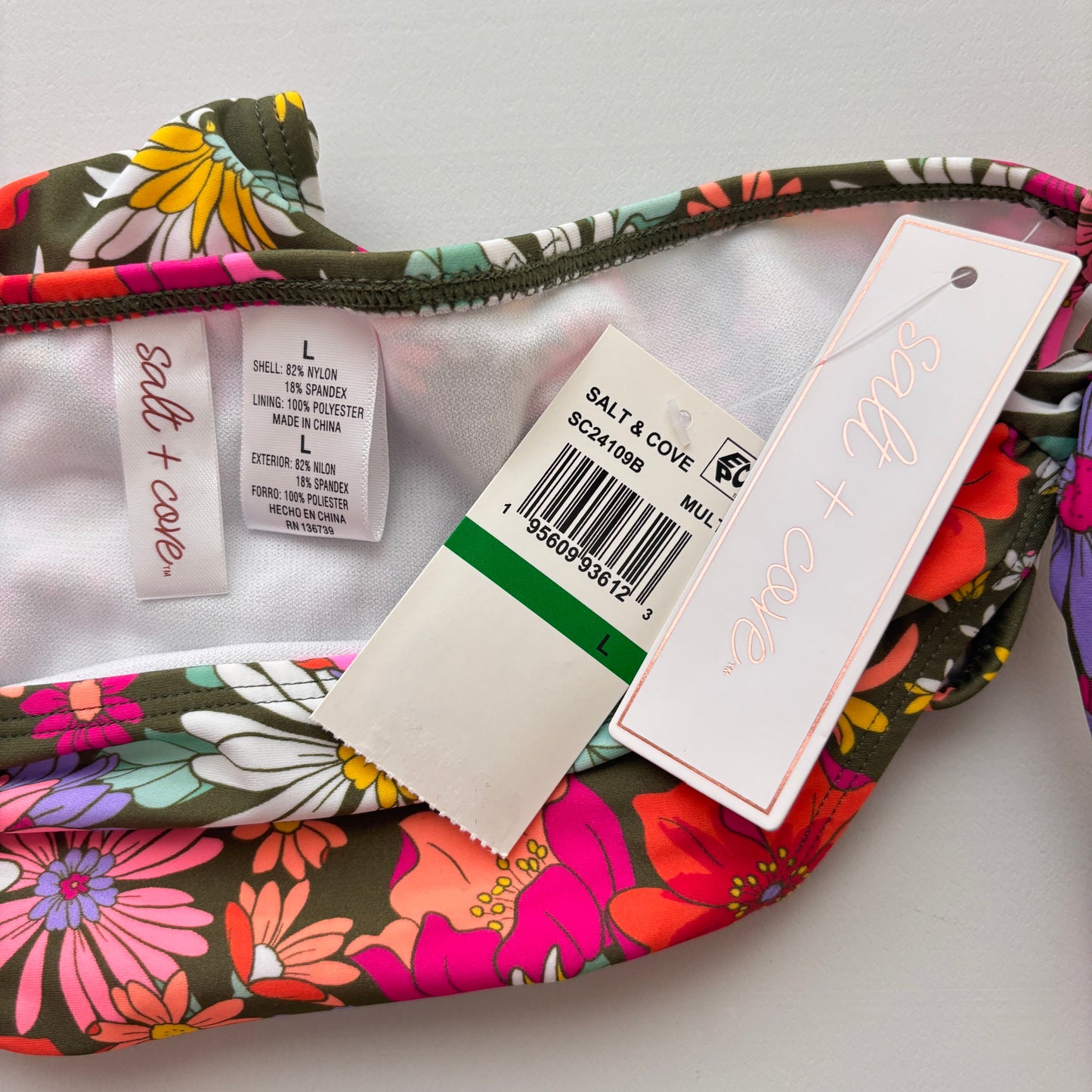 Salt + Cove Multicolor Floral Printed Side-Tie Bikini Bottoms NWT