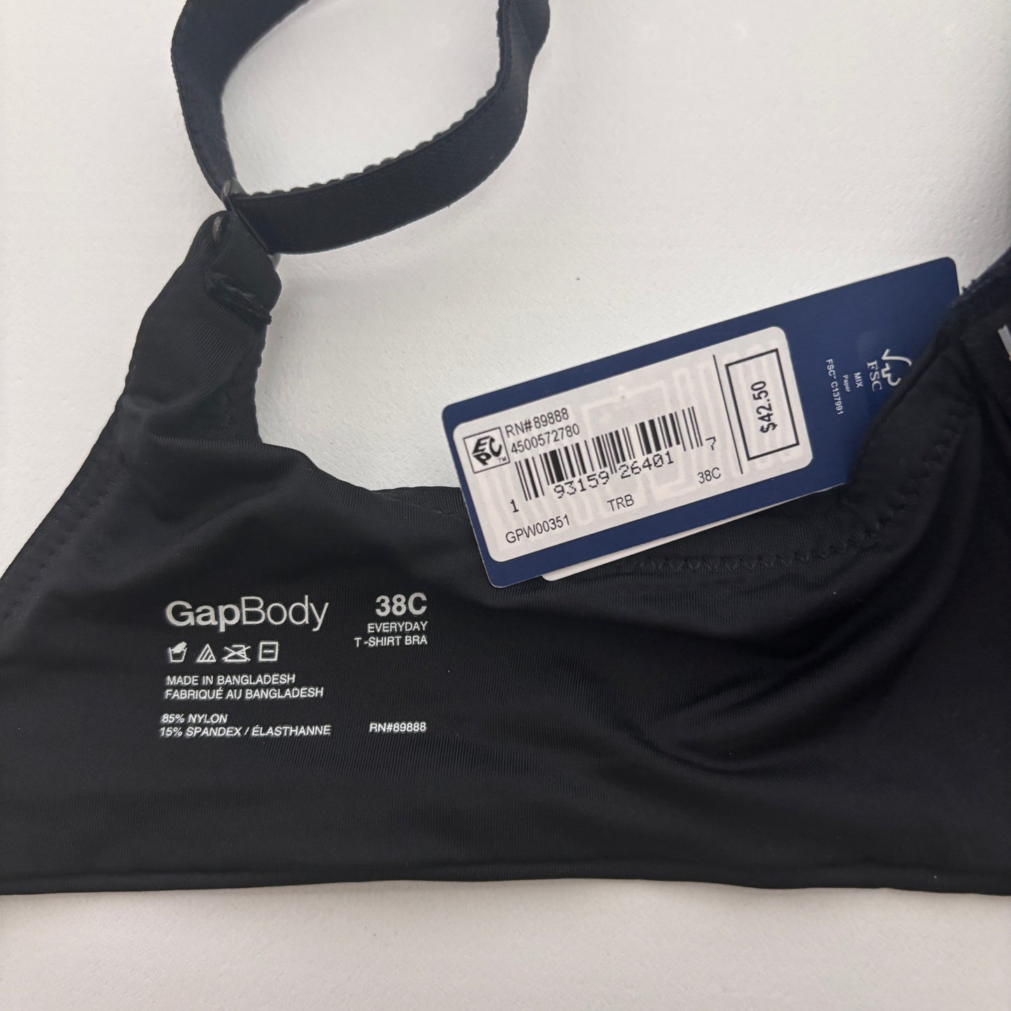 GAP GapBody Women's Black Everyday Essentials T-Shirt Bra NWT