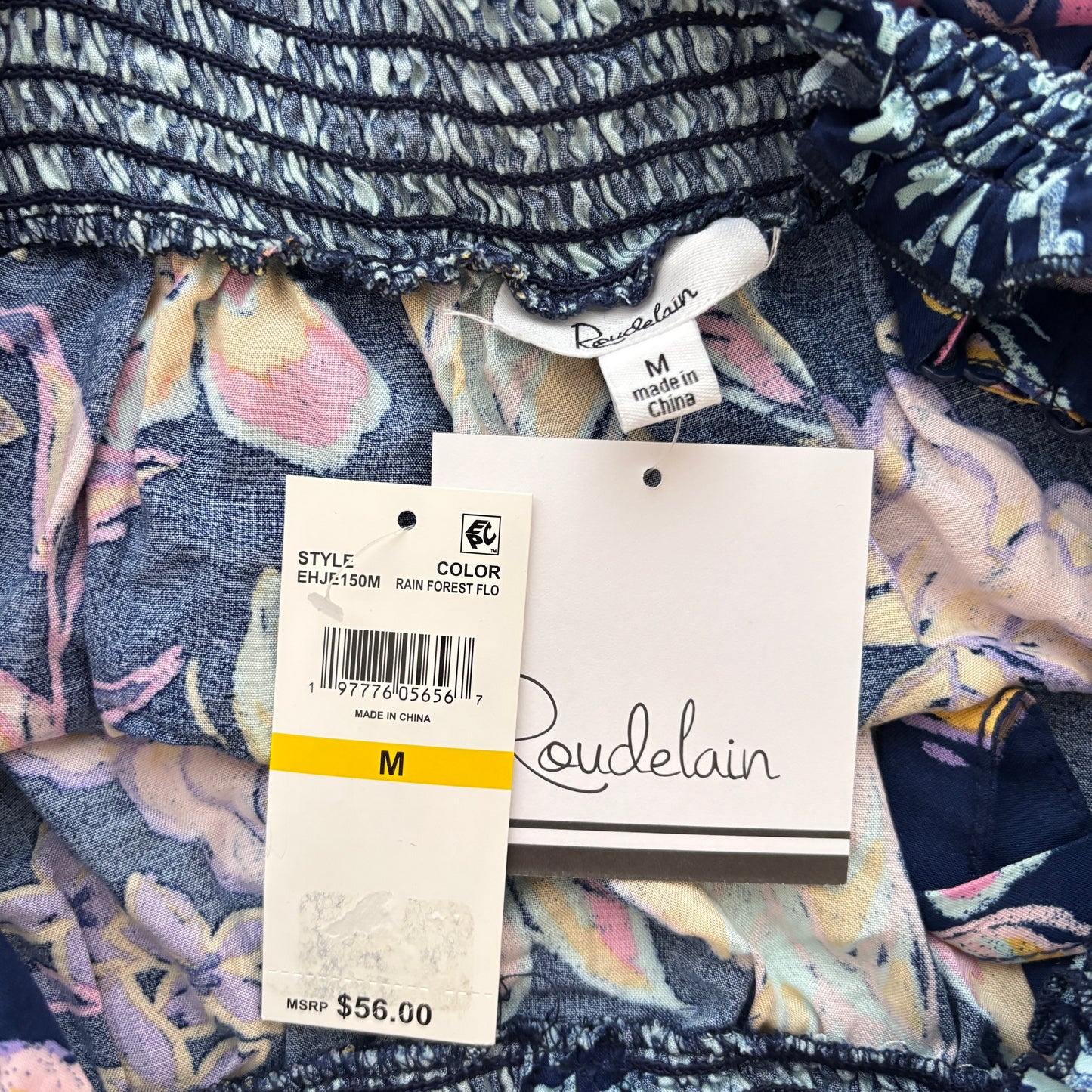 Roudelain Size Women's 2-Pc. Blue Smocked Cami & Pants Pajama Set NWT