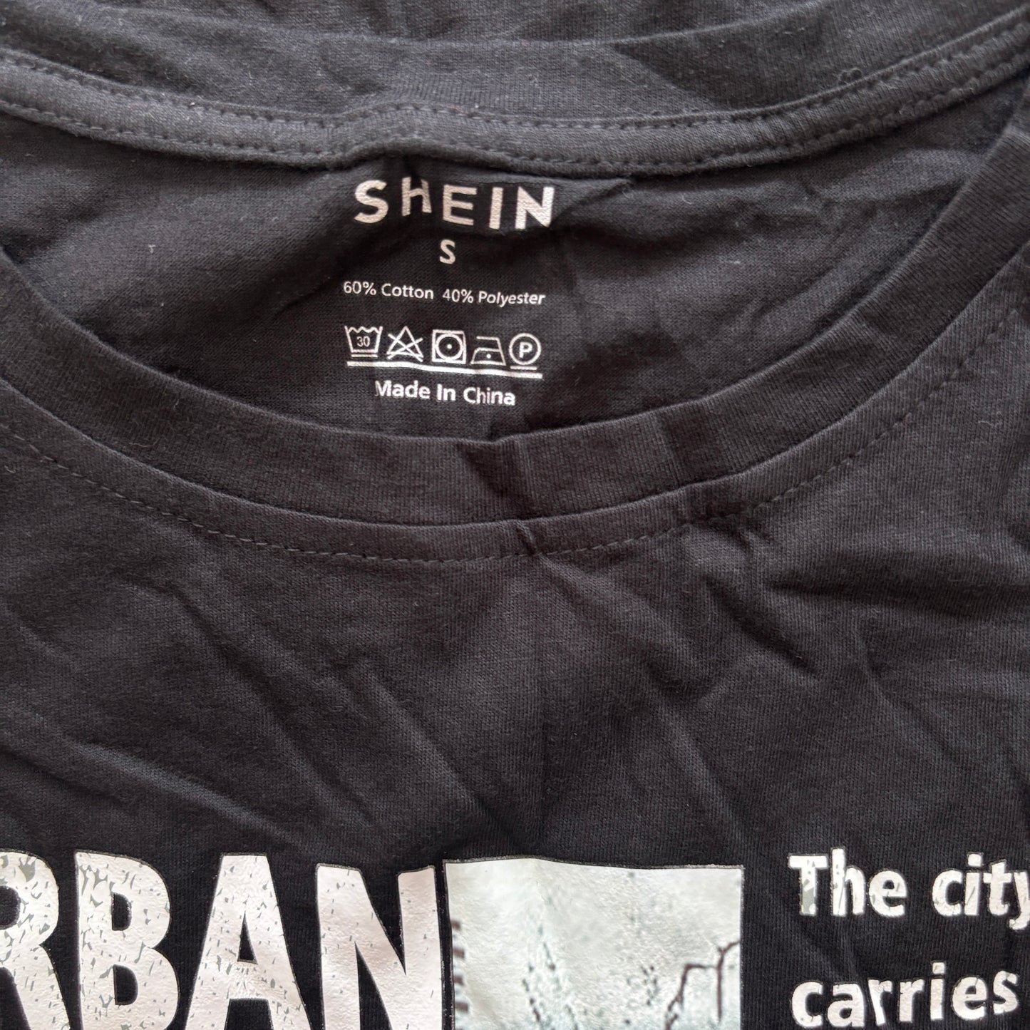 SHEIN Women's Oversized "Urban 1983" Graphic Printed Short Sleeve T-Shirt NIB