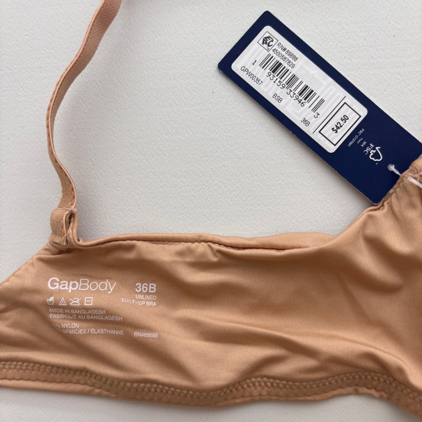 GAP Women's Beige Everyday Essentials Full-Coverage Unlined Bra NWT