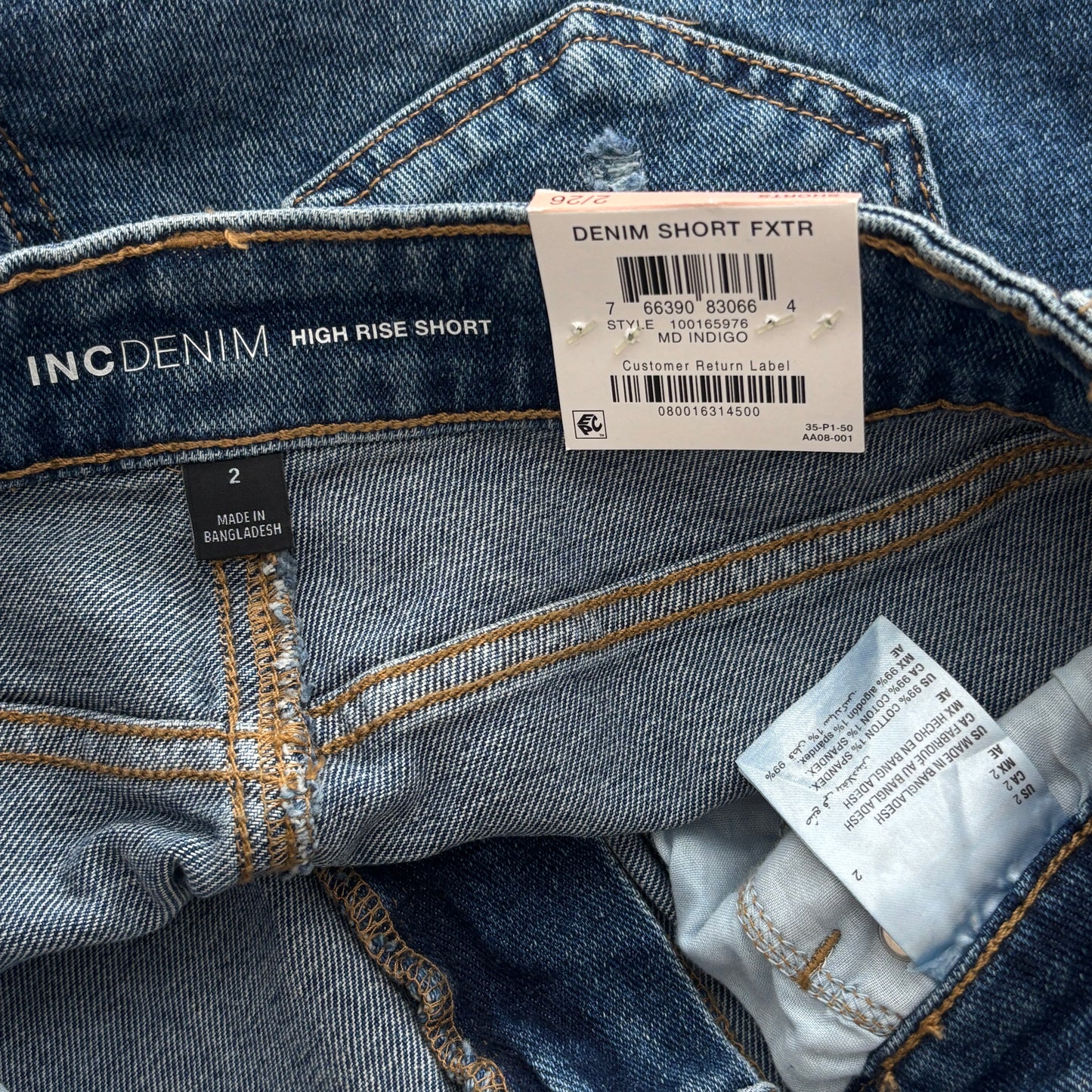 I.N.C. International Concepts Women's High-Rise Cuffed Denim Shorts NWT