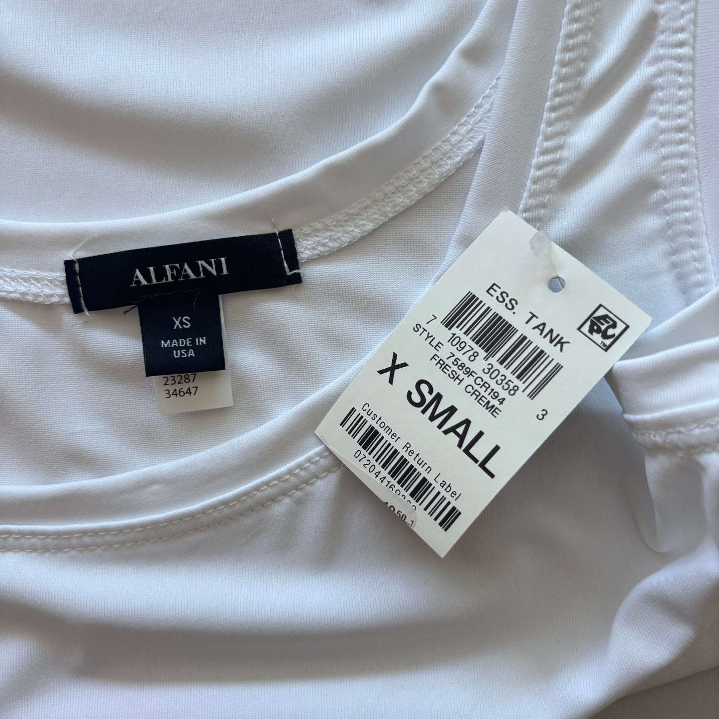 Alfani Women's Ivory Sleeveless Layering Tank Top NWT