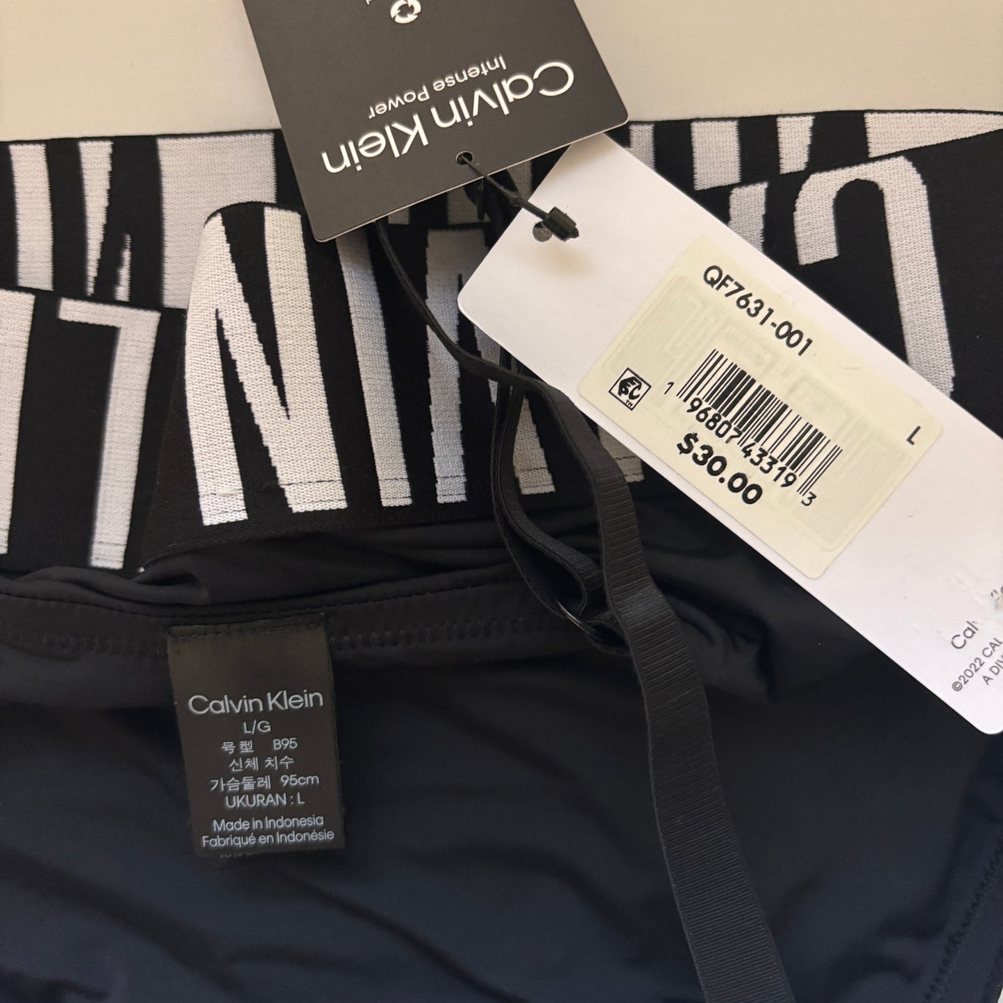 Calvin Klein Women's Black w/ White Logo Micro Unlined Bralette NWT