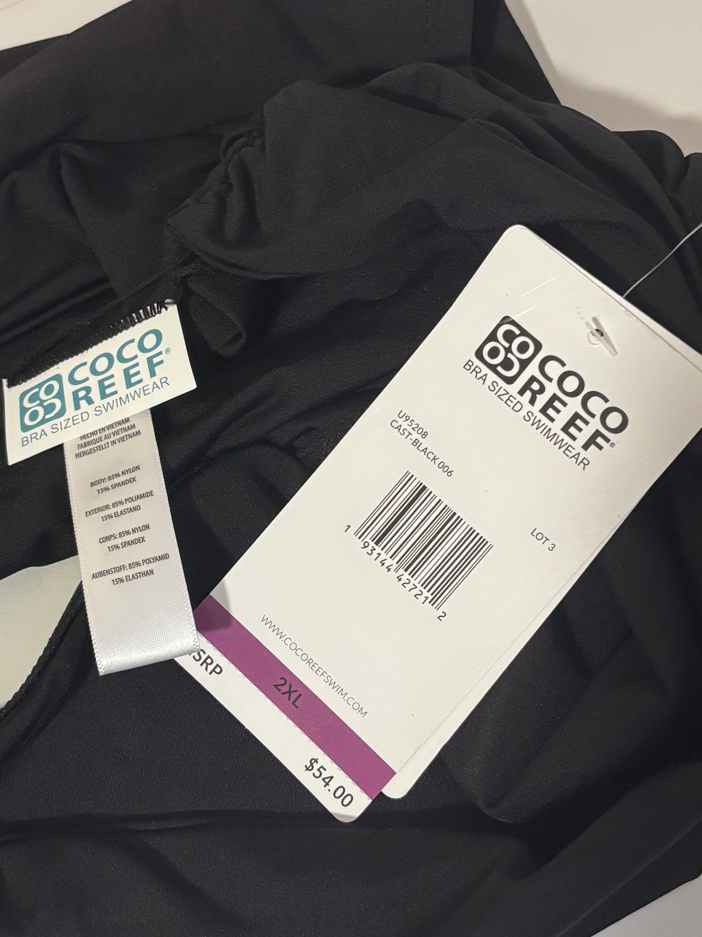 Coco Reef Women's Black High Waist Bikini Bottom NWT