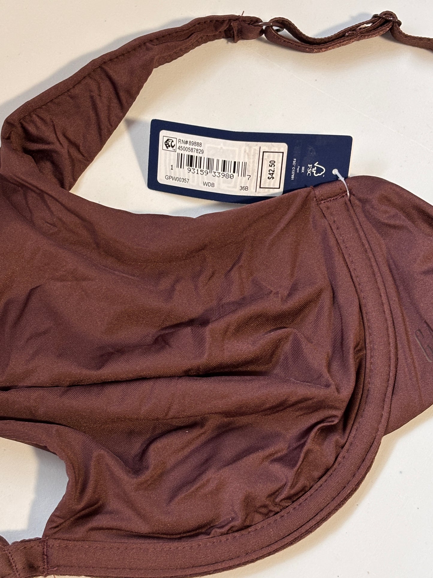 Gap Women's Dark Brown Everyday Essentials Full-Coverage Unlined Bra NWT