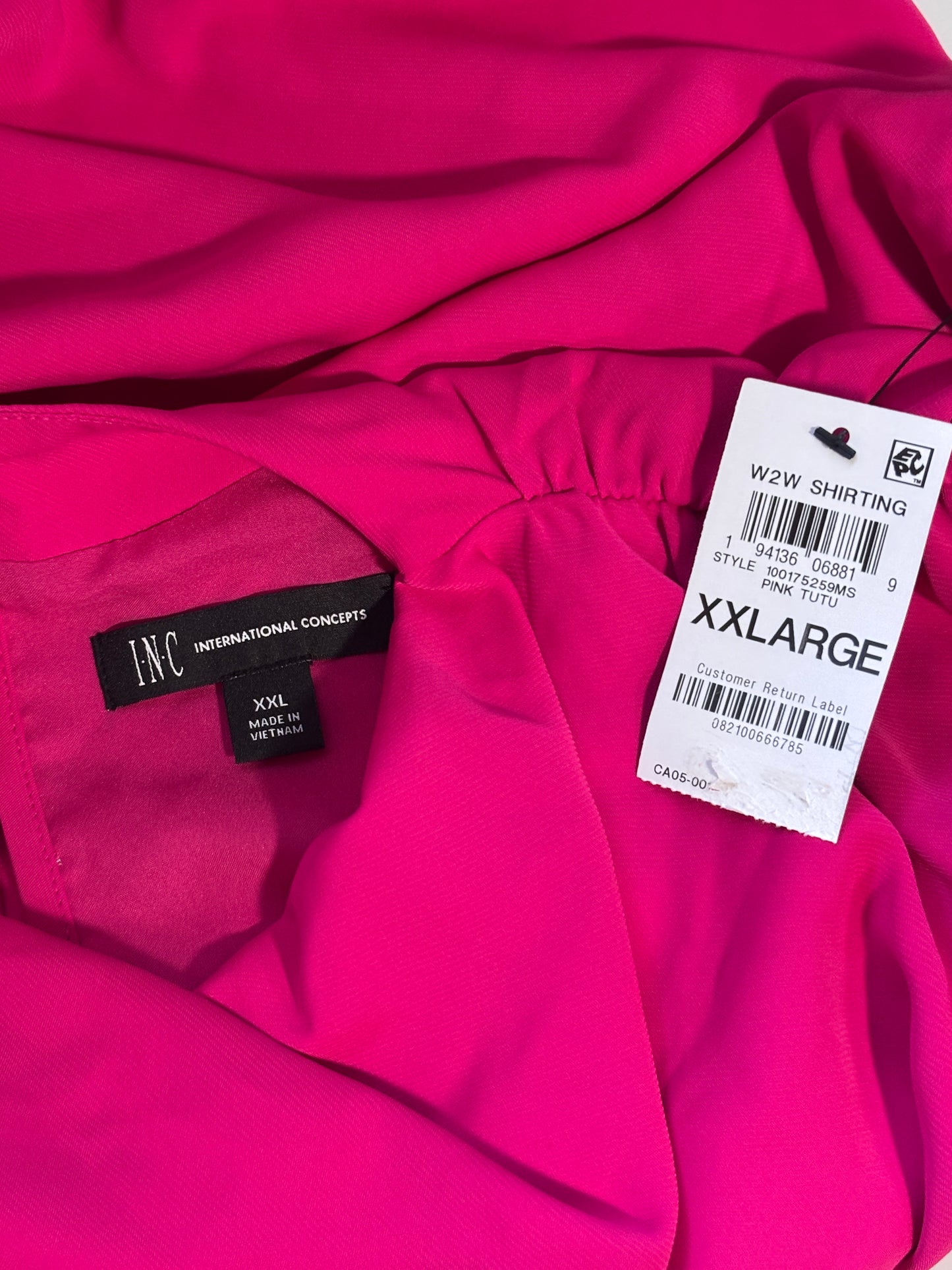 INC International Concepts Women's Hot Pink Sleeveless High Neck Blouse NWT