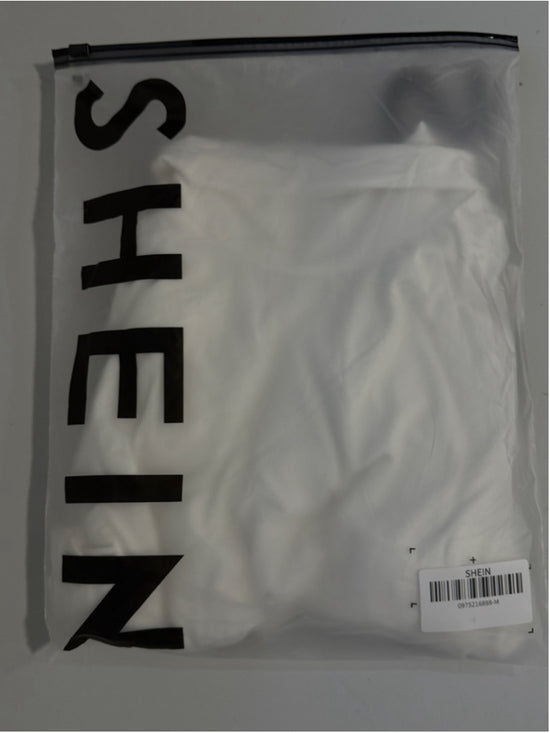 SHEIN Size Medium White Long Sleeve Turtleneck Bodysuit NWT