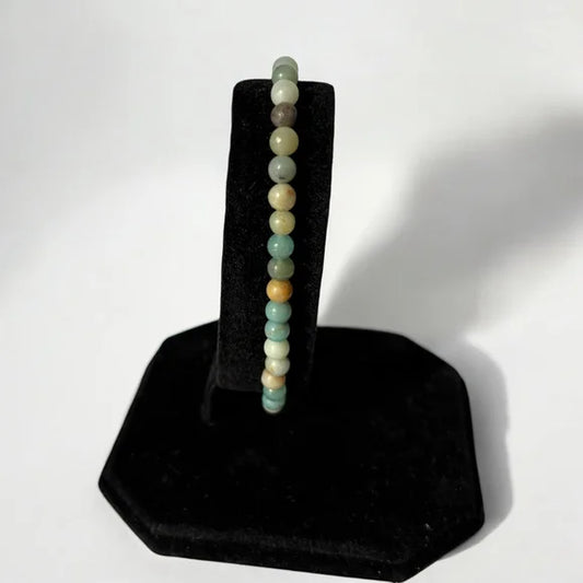 4mm Amazonite Natural Gemstone Beaded Stretchy Bracelet Jewelry