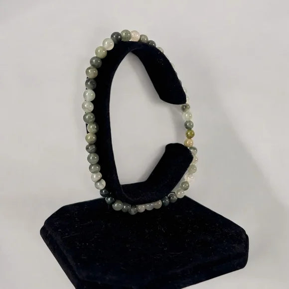 4mm Grass Jasper Natural Gemstone Beaded Stretchy Bracelet Jewelry