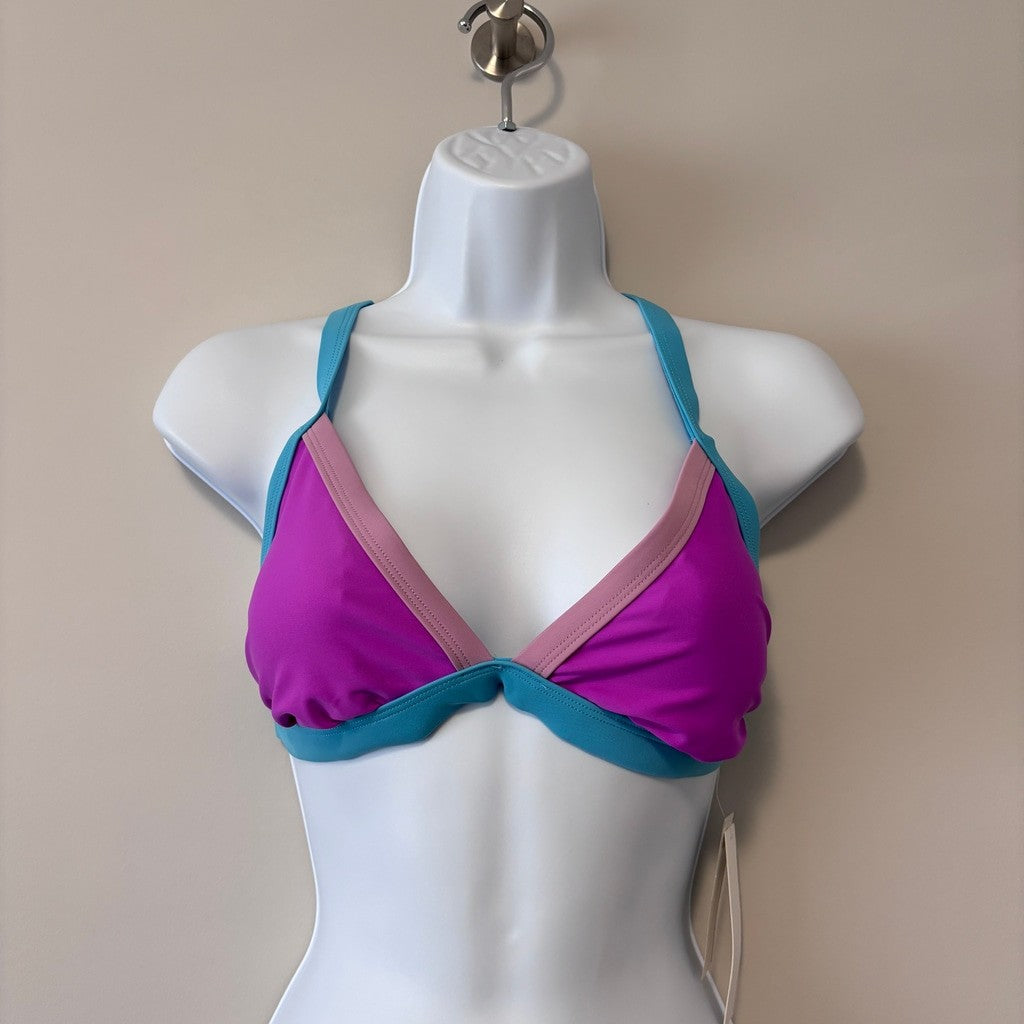 Salt + Cove Size Large Multicolored Contrast-Trim Triangle Bikini Top NWT