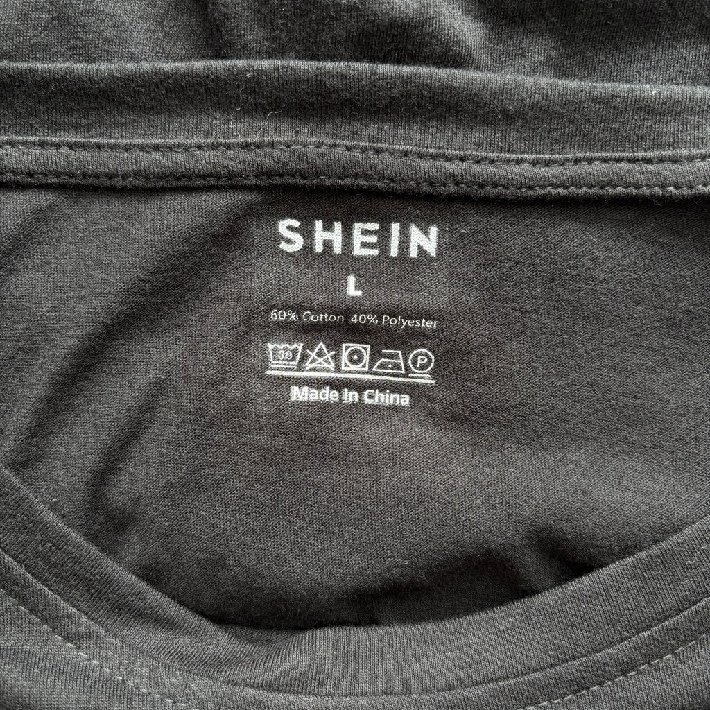 SHEIN Men's Large Black USA T-Shirt Casual Streetwear Bold Graphic Tee NIB