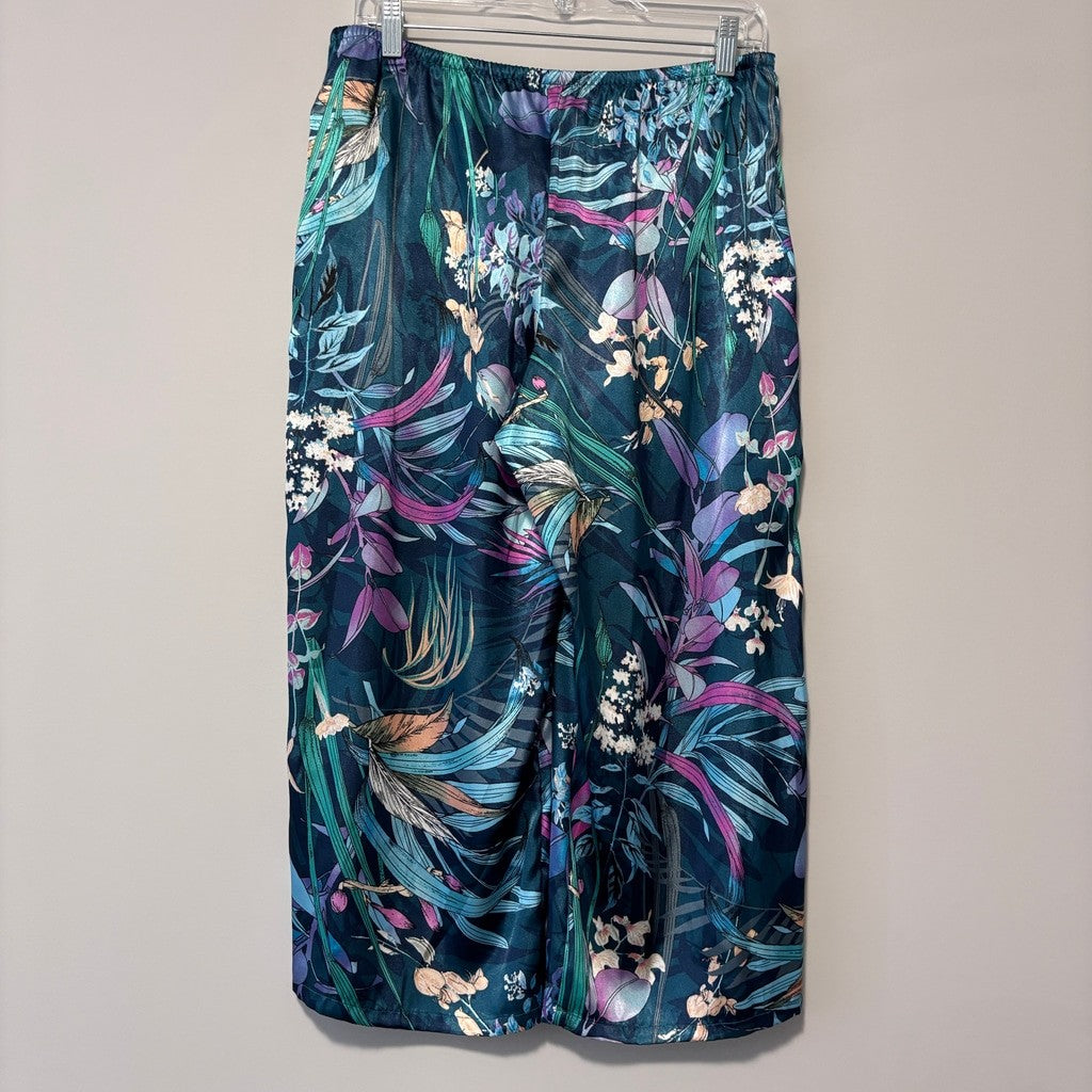 Linea Donatella Women's Turquoise 2-Pc. Cropped Satin Pajamas Set NWT