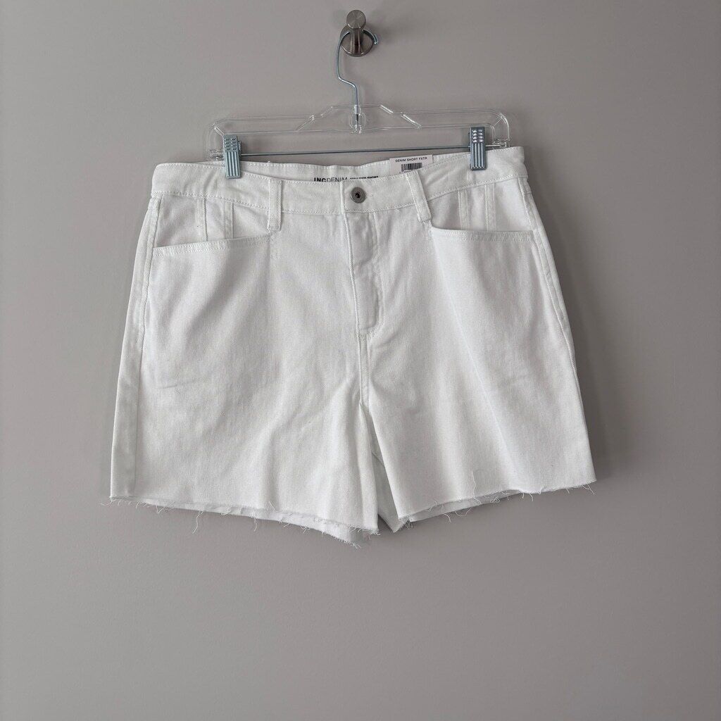 INC International Concepts 14 White High-Rise Denim Shorts NWT