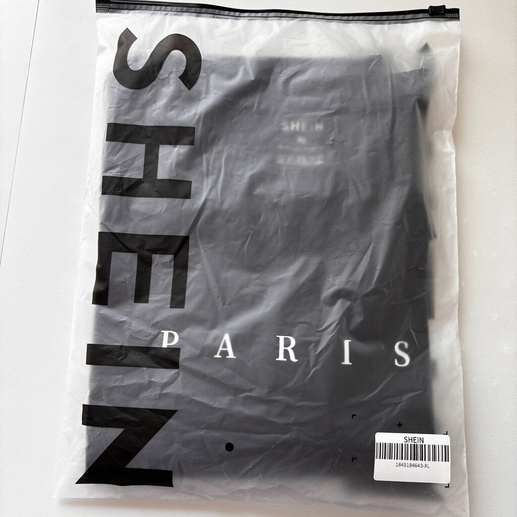SHEIN Men's Black Paris Graphic Short Sleeve T-Shirt Casual Streetwear NIB