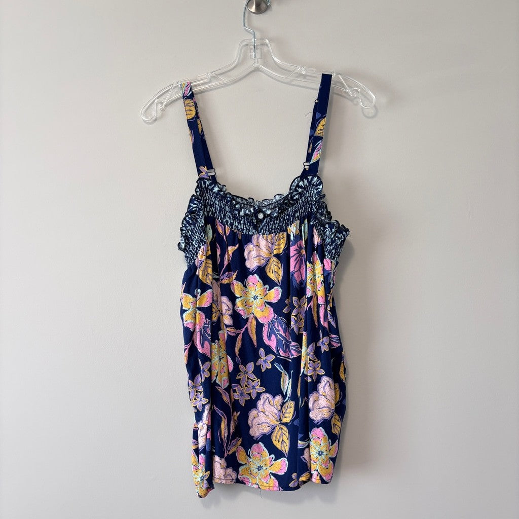 Roudelain Size Women's 2-Pc. Blue Smocked Cami & Pants Pajama Set NWT