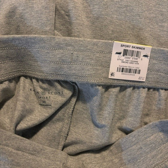 Karen Scott Skimmer Grey Drawstring Knit Stretchy Knee-Length Shorts NWT