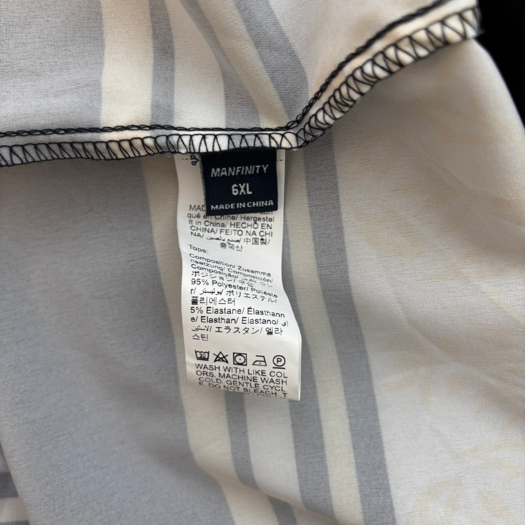 SHEIN Manfinity Men's 6XL Button-Up Shirt Black White Yellow Geometric Print NIB