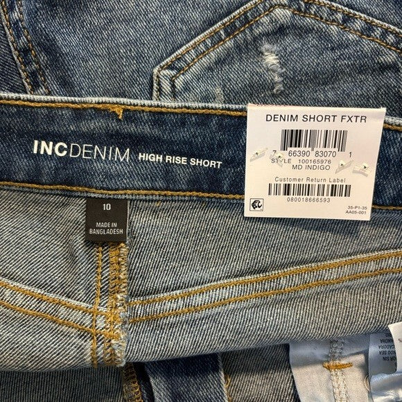 I.N.C. International Concepts Women's High-Rise Cuffed Denim Shorts NWT