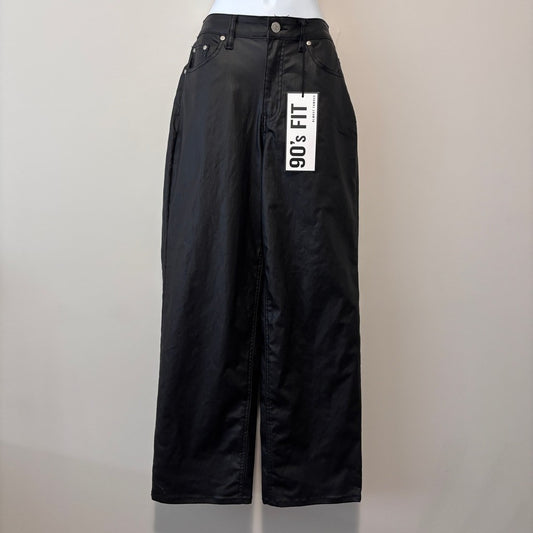 Almost Famous Size 7 Crave Fame 90s Faux-Leather Wide-Leg Jeans NWT