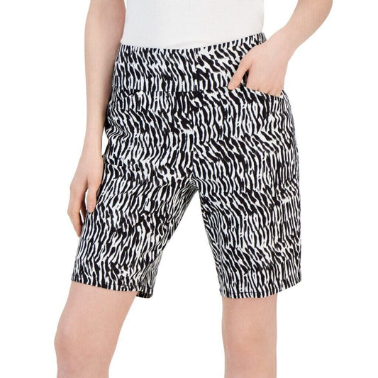 I.N.C. International Concepts Women's Zebra Printed High-Rise Bermuda Shorts NWT