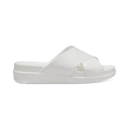 Sun + Stone Women's 9 White Islla Crisscross Slide Wedge Sandals Slides NIB