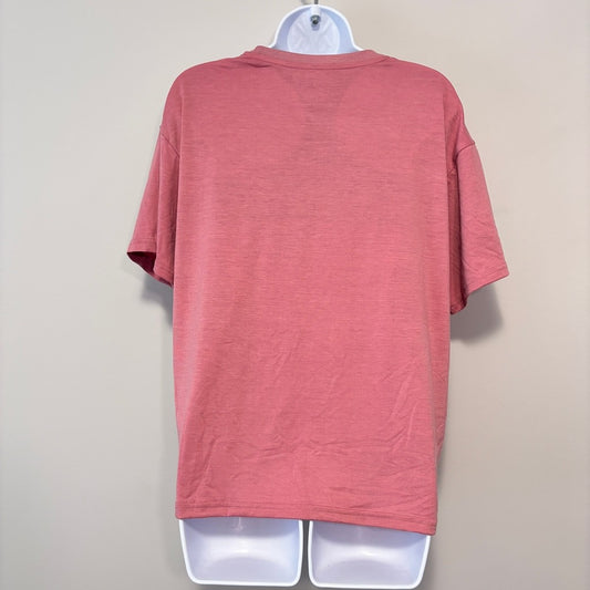 Shein Women's Small Pink w/ White Butterfly Oversized Short Sleeve T-Shirt NIB