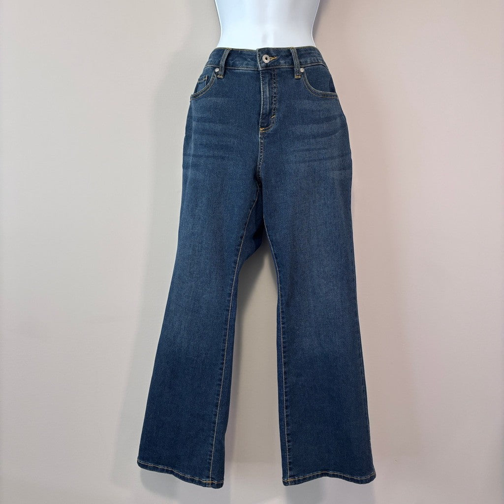 Style & Co. Size 12 Petite Dark Blue Mid-Rise Curvy Bootcut Jeans NWT