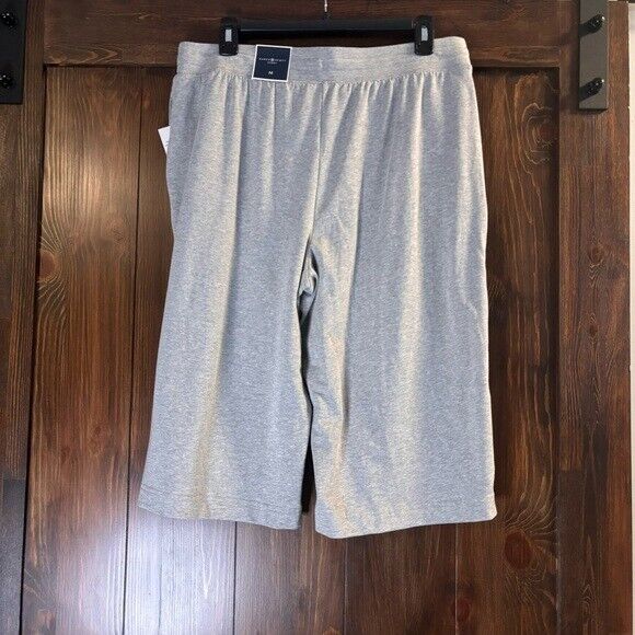 Karen Scott Skimmer Grey Drawstring Knit Stretchy Knee-Length Shorts NWT