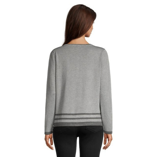 Karen Scott Women's Size Extra Large Gray Button-Down Knit Cardigan NWT