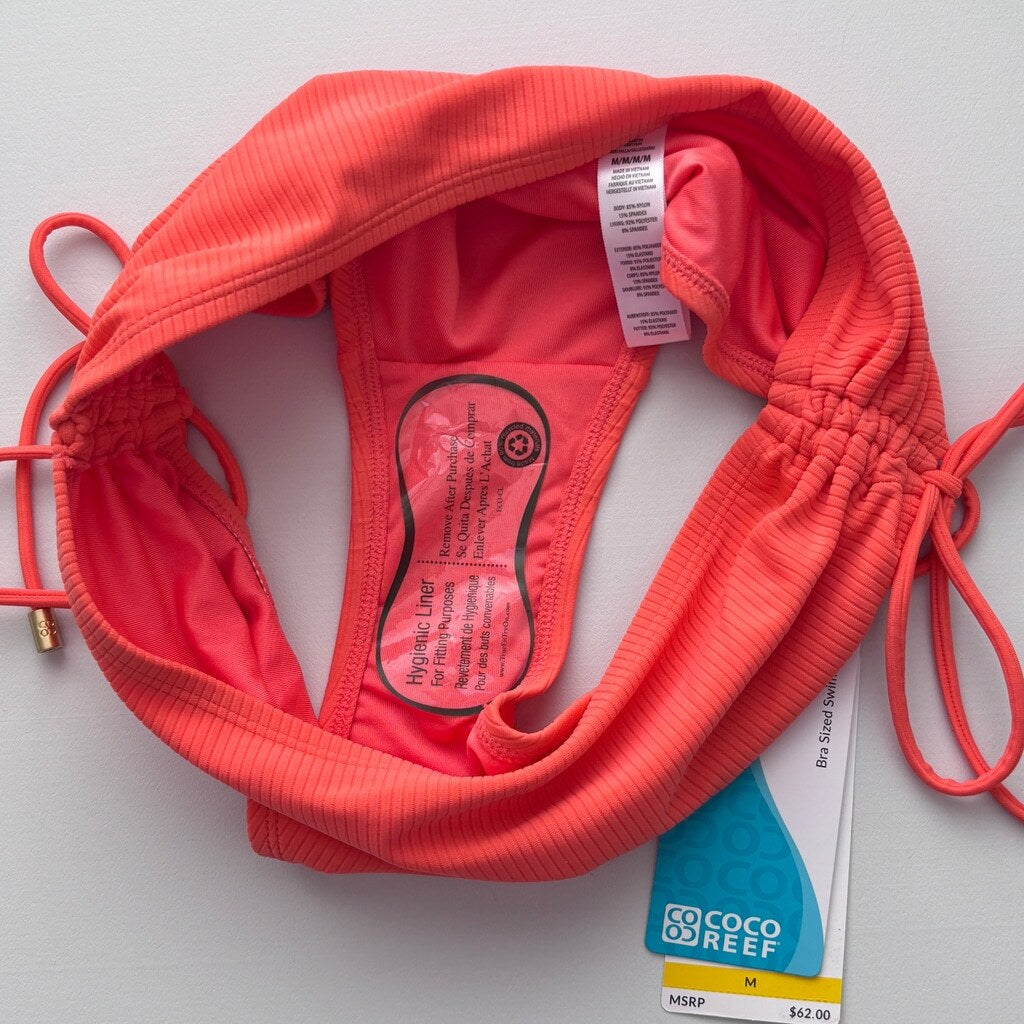 Coco Reef Women's Size Medium Bright Orange Side-Tie Bikini Bottoms NWT