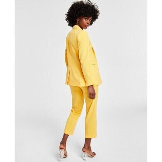 BAR III Women's Stretch Straight-Leg Bright Yellow Ankle Dress Pants NWT