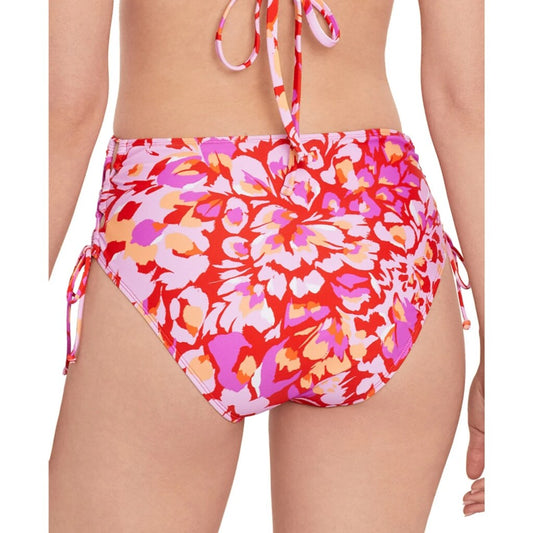 Salt + Cove Women's Red & Pink High-Waist Bikini Bottom / Swimwear NWT