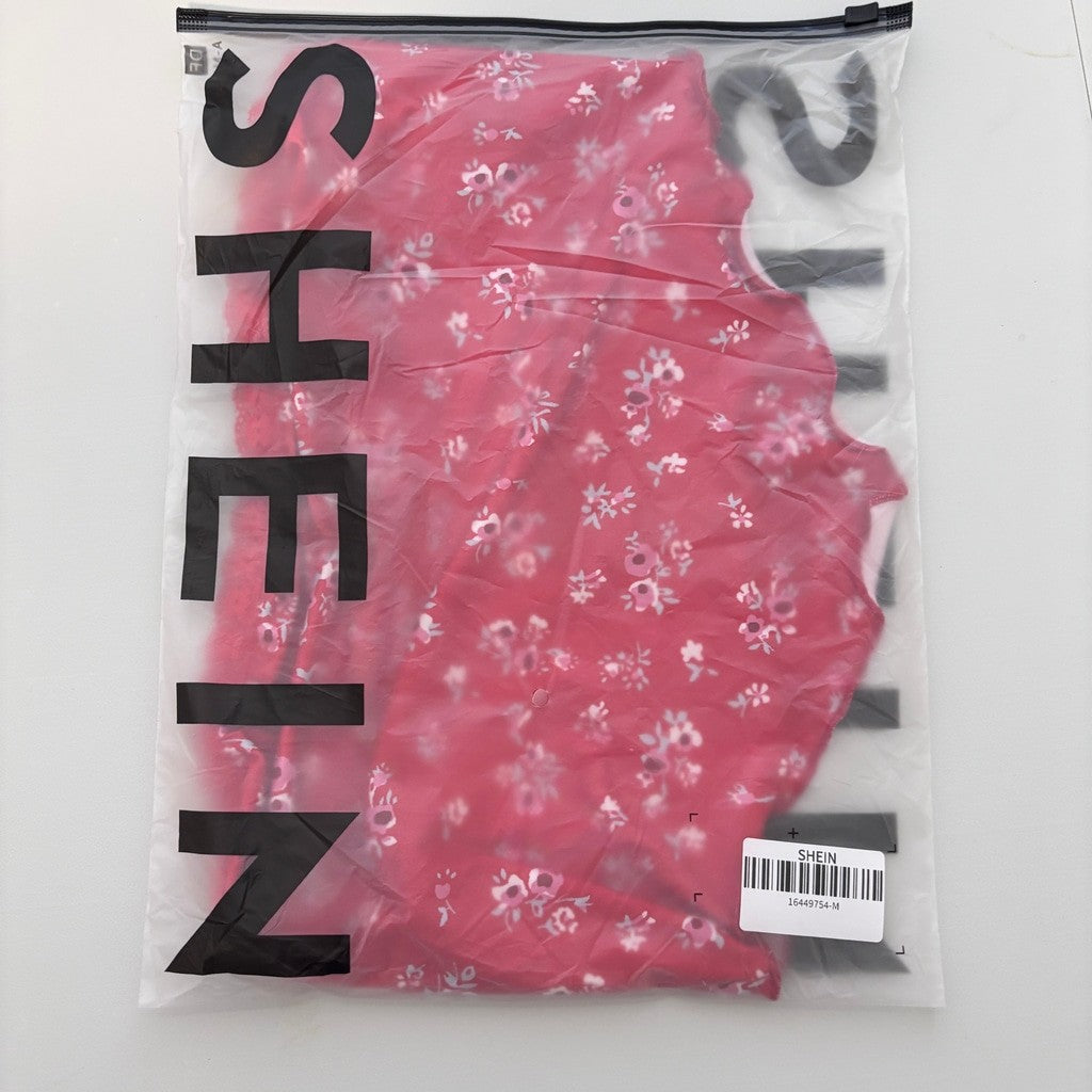 Shein Women's Size Medium Red Floral Strapless Crop Top - Western Vibe NIB