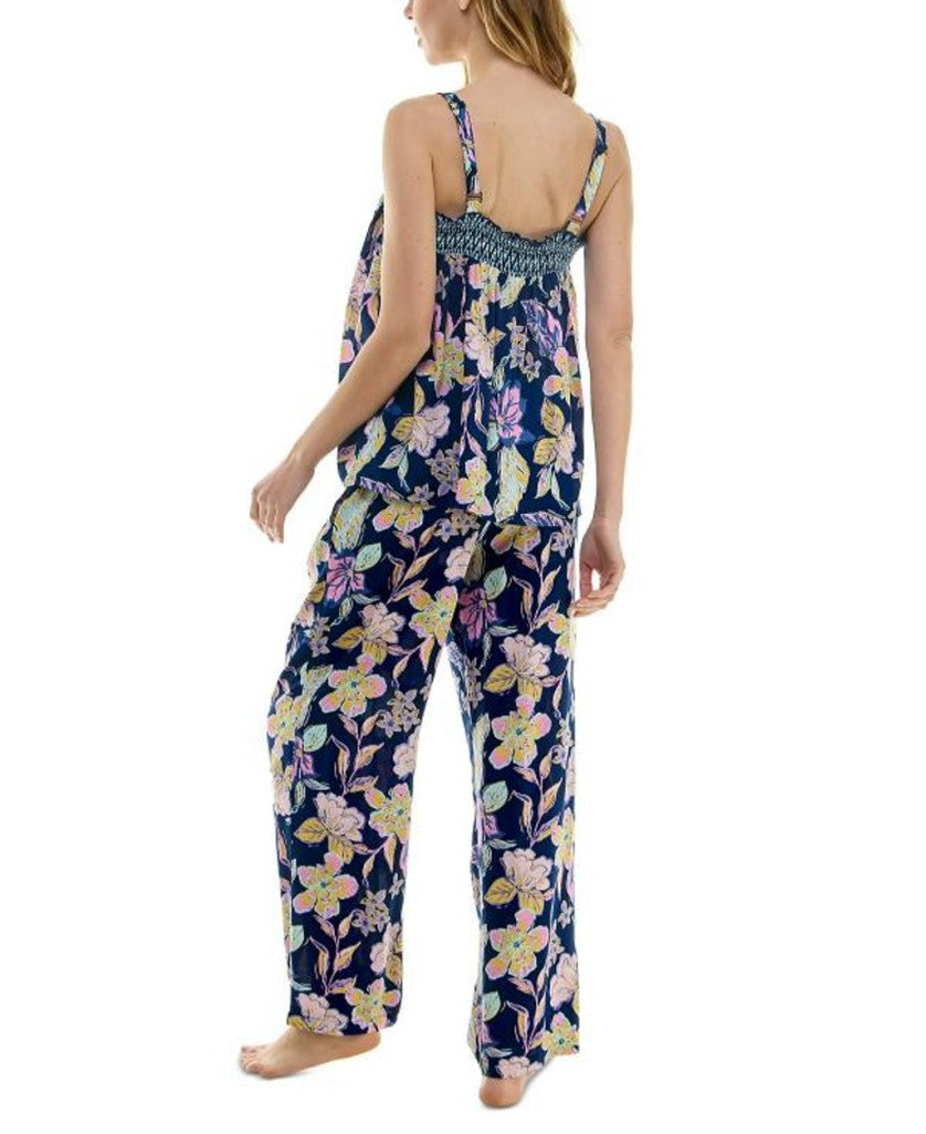 Roudelain Size Women's 2-Pc. Blue Smocked Cami & Pants Pajama Set NWT