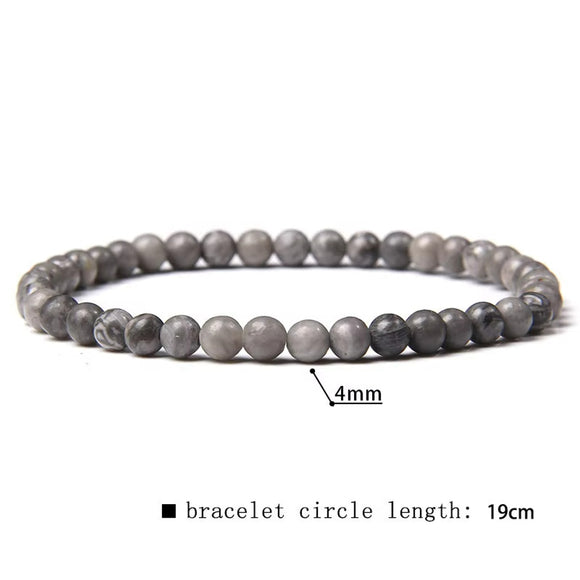 4mm Map Stone Stretchy Gemstone Beaded Bracelet / Jewelry NWT
