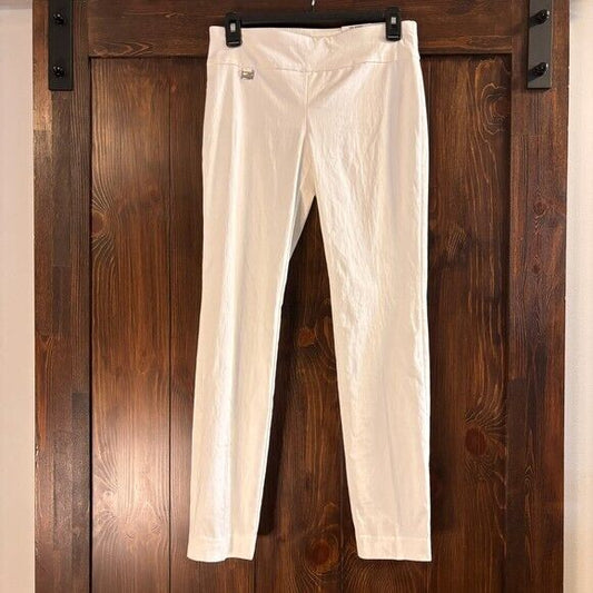 Alfani Petite White Tummy-Control Pull-On Skinny Dress Pants NWT
