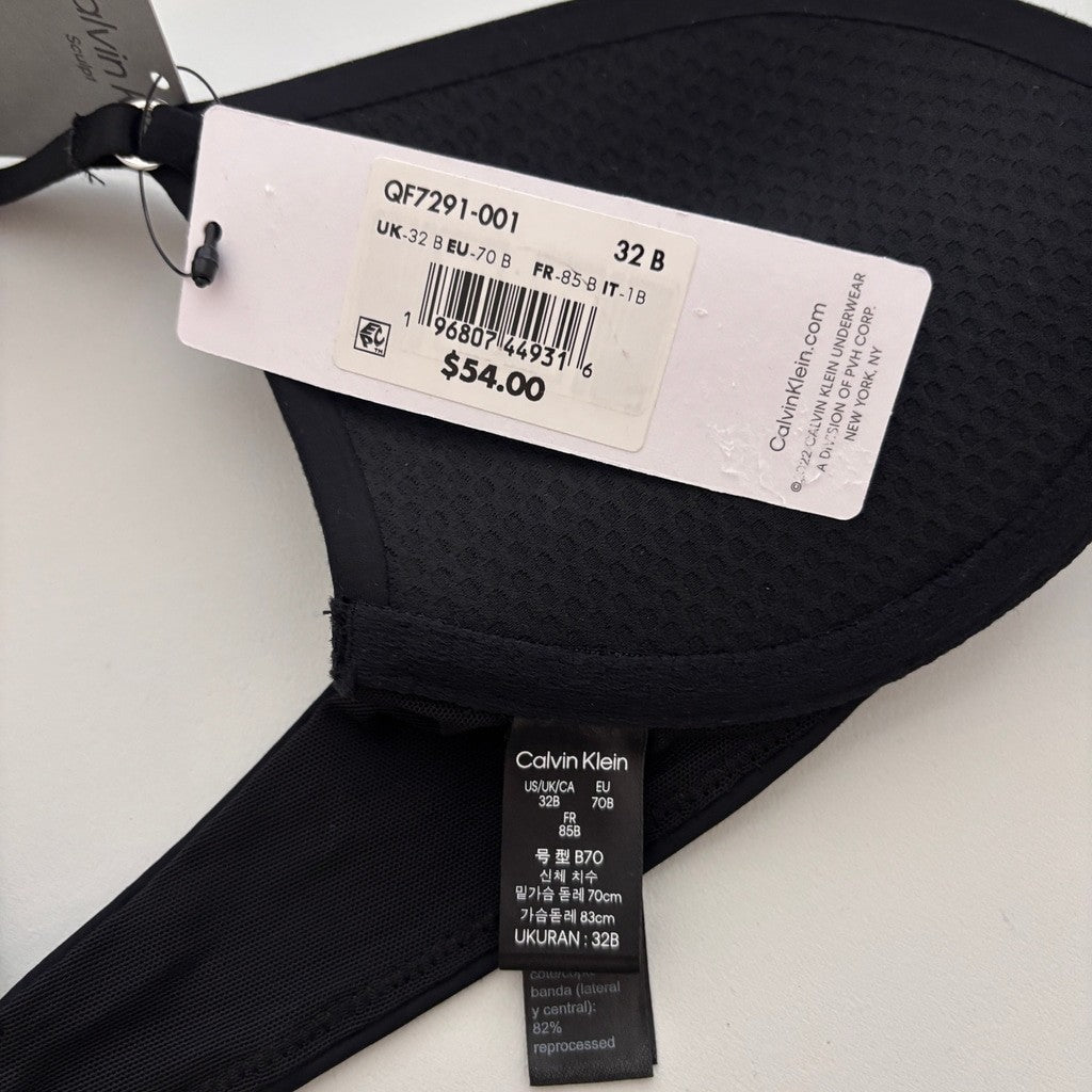 Calvin Klein Women's Size 32B Black Sculpt Push-Up Plunge Bra NWT