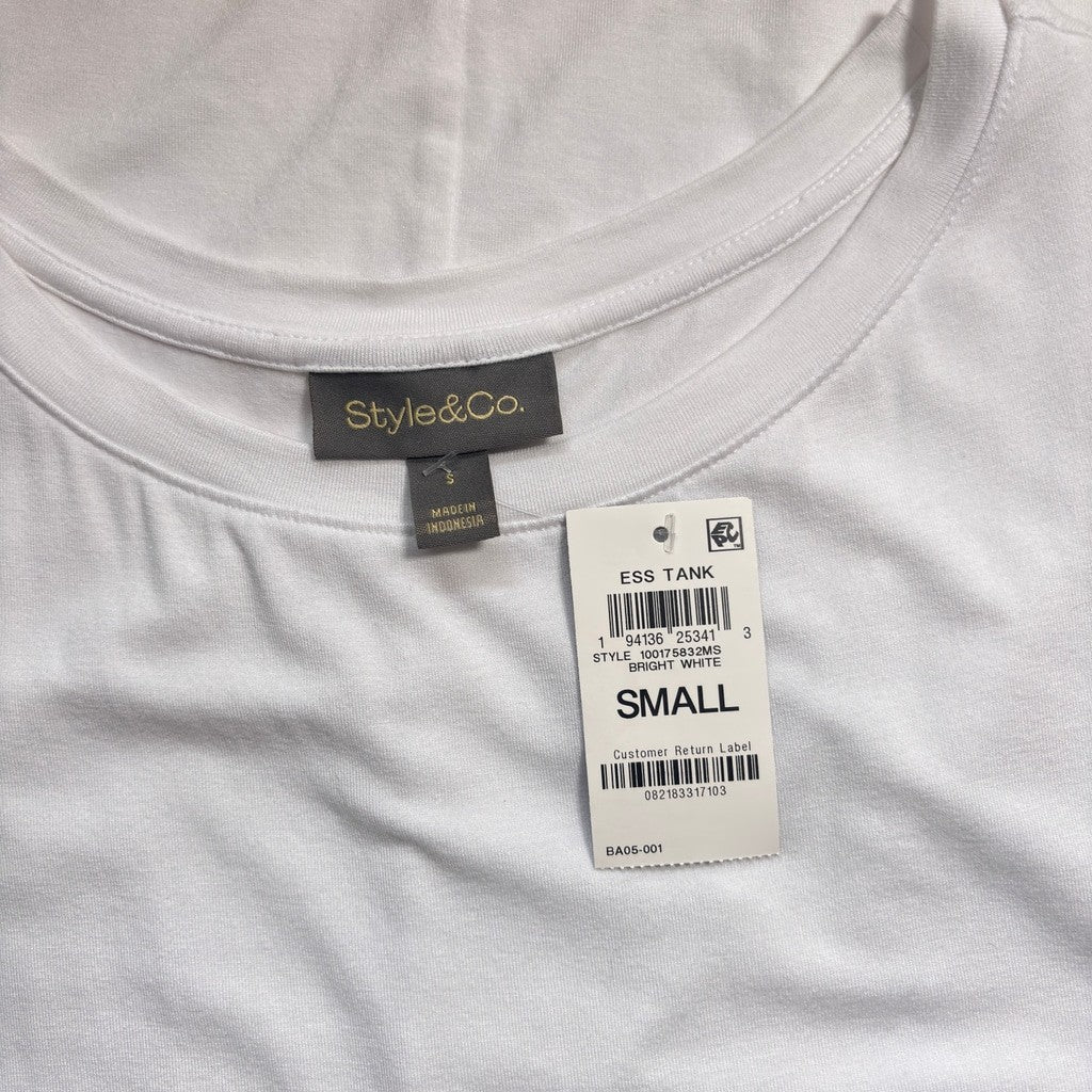 Style & Co Women's Size Small White Layering Crewneck Very Long Tank Top NWT