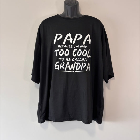 SHEIN Men’s 2XL Black "Papa / Grandpa" Graphic Casual Short Sleeve T-Shirt NIB