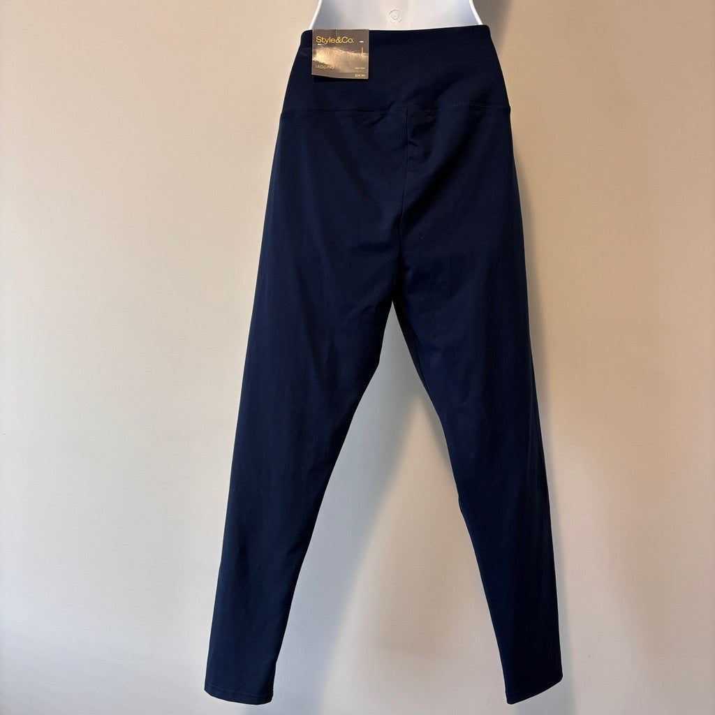 Style & Co. Women's Size Large Dark Blue High Rise Pulls on Leggings NWT