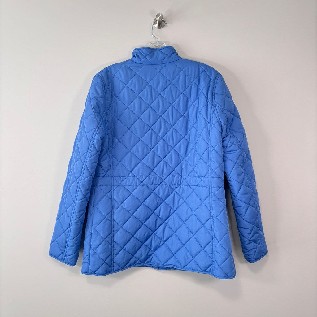 Charter Club Women's Small Blue Quilted Puffer Collared Jacket NWT