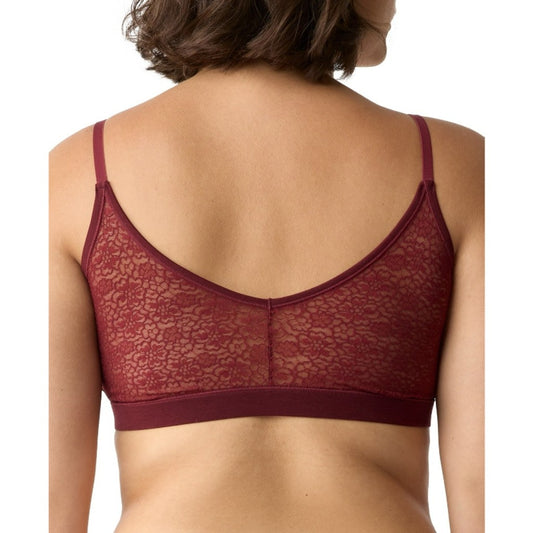 Gap Size Large Reversible Solid & Lace Bralette in Burgundy Red NWT