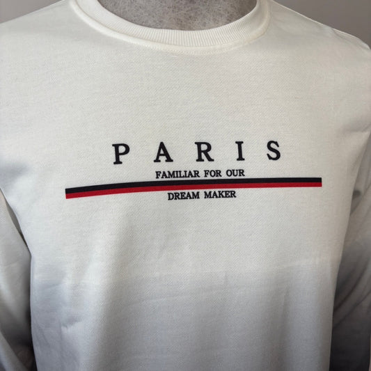 Shein Men's Size Medium White & Black Gradient Paris Pullover Sweater NIB