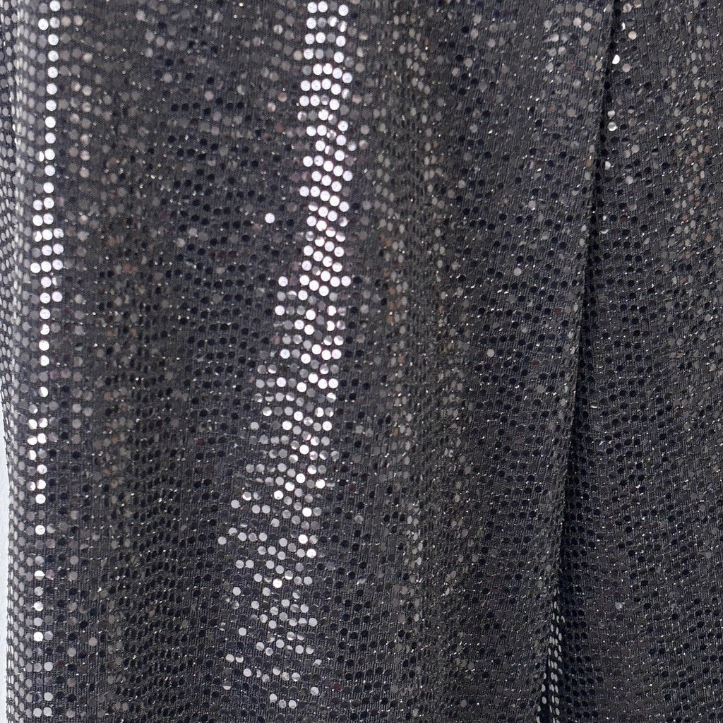 Anne Klein Medium Petite Black Shine Pull-On Mid-Rise Wide-Leg Sparkle Pants NWT