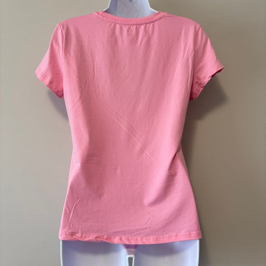 Shein Women's Light Pink T-Shirt w/ Dreaming Butterfly Graphic NIB