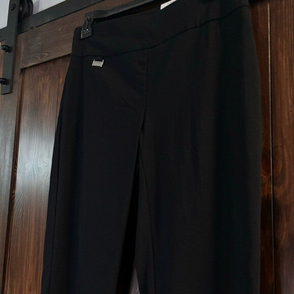 Alfani 2P Tummy-Control Straight Leg Black Pull-On Stretchy Dress Pants NWT